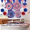 4th of July Decorations Patriotic Decor American Flag Red White Blue Paper Fans Independence Day Star Streamer, Foil Fringe Curtain, Pom Poms, USA Pennant Bunting Party Decor Supplies